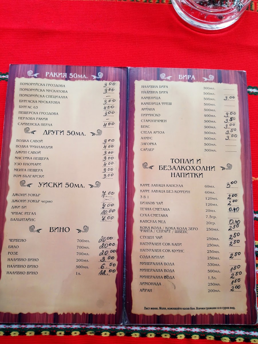 Menu Under The Monastery Walnuts-1